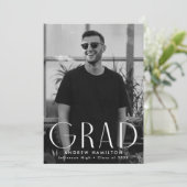 モダンシンプル写真の卒業 案内状 (スタンド正面)