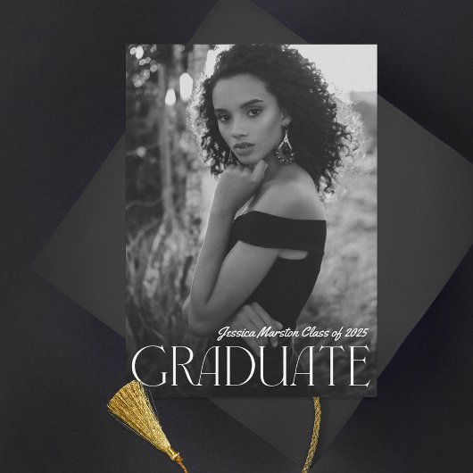 モダンシンプル写真の卒業 案内状