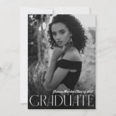 モダンシンプル写真の卒業 案内状 (正面)