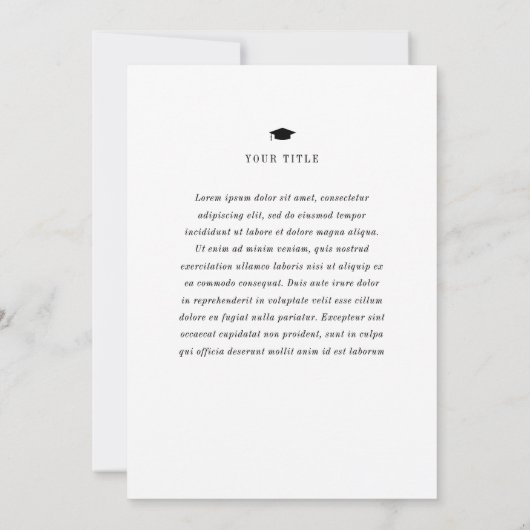 モダンシンプル写真の卒業 案内状 (裏面)