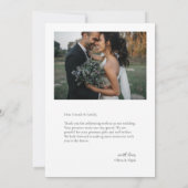 モダンシンプル写真の結婚サンキューカードWノート サンキューカード (裏面)