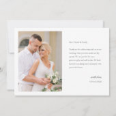モダンシンプル写真の結婚サンキューカードWノート サンキューカード (裏面)
