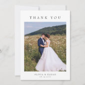 モダンシンプル写真の結婚サンキューカードWノート サンキューカード (正面)