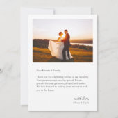 モダンシンプル写真の結婚サンキューカードWノート サンキューカード (裏面)
