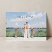 モダンシンプル写真の結婚サンキューカードWノート サンキューカード