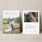 モダンシンプル写真の結婚サンキューカードWノート サンキューカード