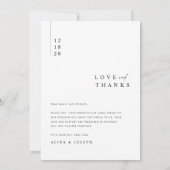 モダンシンプル写真の結婚サンキューカードWノート サンキューカード (裏面)