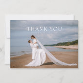 モダンシンプル写真の結婚サンキューカードWノート サンキューカード (正面)