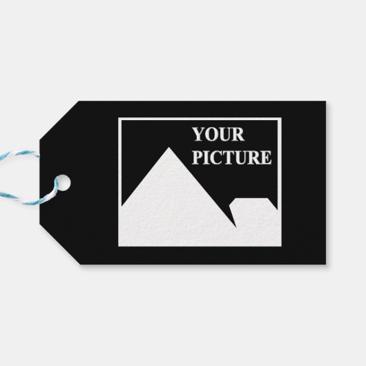 モダンシンプル写真の結婚作成 ギフトタグ (裏面横)