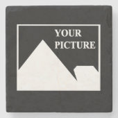 モダンシンプル写真の結婚作成 ストーンコースター (正面)