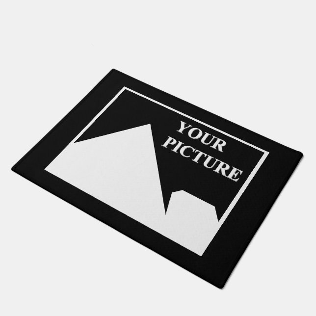 モダンシンプル写真の結婚作成 ドアマット (アングル)