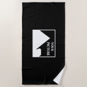 モダンシンプル写真の結婚作成 ビーチタオル (正面)