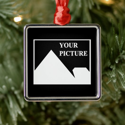 モダンシンプル写真の結婚作成 メタルオーナメント (ツリー)