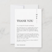 モダンシンプル写真の結婚 サンキューカード (裏面)