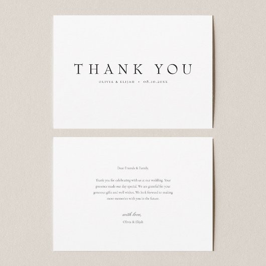 モダンシンプル写真のWメ結婚モなし サンキューカード