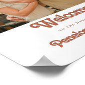 モダンシンプル写真ウェディングレセプションウェルカムサイン ポスター (角)