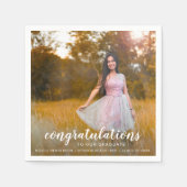 モダンシンプル写真エレガント卒業 スタンダードカクテルナプキン (正面)