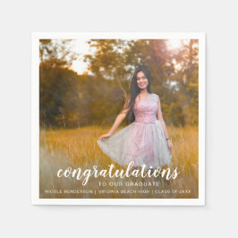 モダンシンプル写真エレガント卒業 スタンダードカクテルナプキン