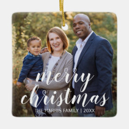 モダンシンプル写真エレガントChristmas セラミックオーナメント