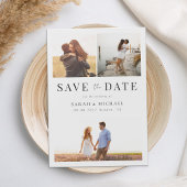 モダンシンプル写真コラージュ結婚式の日付を保存 マグネット招待状