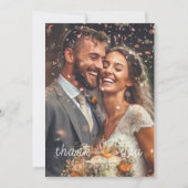 モダンシンプル写真ハート愛結婚の感謝 サンキューカード (正面)