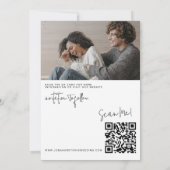モダンシンプル写真ハートQRコード日付の保存 招待状 (裏面)