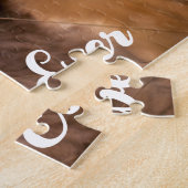 モダンシンプル写真パーソナライズされたペット犬の写真 ジグソーパズル (側面)