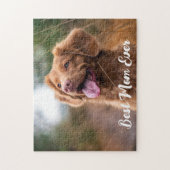 モダンシンプル写真パーソナライズされたペット犬の写真 ジグソーパズル (縦)