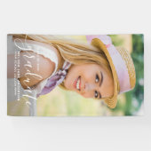 モダンシンプル写真パーソナライズされた卒業 横断幕 (横)