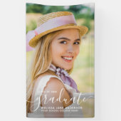 モダンシンプル写真パーソナライズされた卒業 横断幕 (縦)