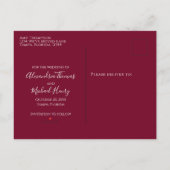 モダンシンプル写真ブルゴーニュクラシックミニマル 案内ポストカード (裏面)