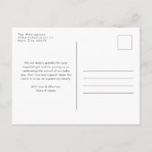 モダンシンプル写真ベビー名の誕生発表 ポストカード (裏面)