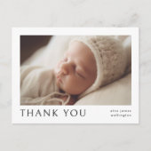 モダンシンプル写真ベビー名の誕生発表 ポストカード (正面)
