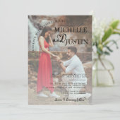 モダンシンプル写真ミニマル結婚リスト 招待状 (スタンド正面)