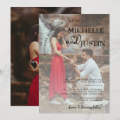 モダンシンプル写真ミニマル結婚リスト 招待状 (正面/裏面)