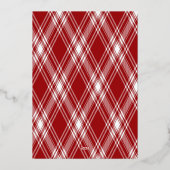 モダンシンプル写真メリークリスマスタータンチェック 箔シーズンカード (裏面)
