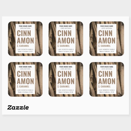 モダンシンプル写真付き大豆蝋燭スクエアラベル スクエアシール (シート)