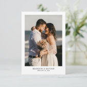 モダンシンプル写真付き白黒結婚 サンキューカード (スタンド正面)