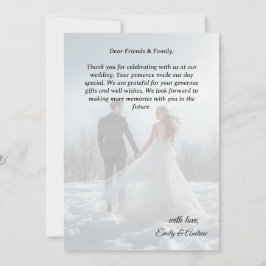 モダンシンプル写真付き結婚式御礼カード+メモ 招待状