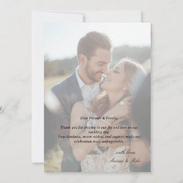 モダンシンプル写真付き結婚式御礼カード+メモ 招待状
