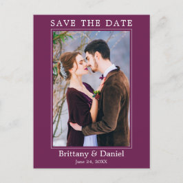 モダンシンプル写真保存日付カシス ポストカード
