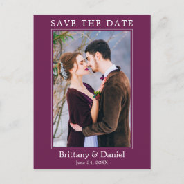 モダンシンプル写真保存日付カシス ポストカード