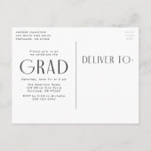 モダンシンプル写真卒業会 インビテーションポストカード (裏面)