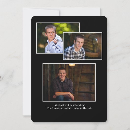 モダンシンプル写真卒業党招待状 招待状 (裏面)