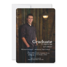 モダンシンプル写真卒業党招待状