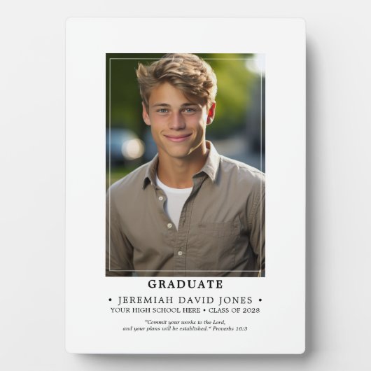 モダンシンプル写真卒業式卓上用イーゼル フォトプラーク (正面)