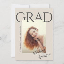 モダンシンプル写真卒業発表 案内状