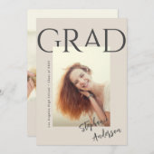 モダンシンプル写真卒業発表 案内状 (正面/裏面)