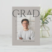 モダンシンプル写真卒業発表 案内状 (スタンド正面)