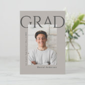 モダンシンプル写真卒業発表 案内状 (スタンド正面)